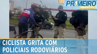 Bateboca entre ciclista e policiais rodoviários gera confusão no DF  Primeiro Impacto 210224 [upl. by Juli]