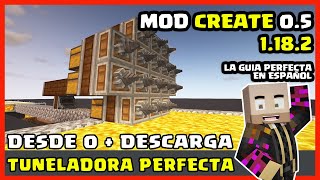 Como hacer una Tuneladora  DESCARGA  Mod Create 1182 Tutorial Español  Minecraft Create 05 [upl. by Azilef]