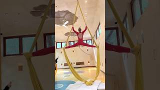 All the splits in the air 🌟 aerial aerialsilks silk workout stretch aerialyoga aerialvideo [upl. by Ardussi]