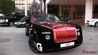 Velvet wrapped Rolls Royce Phantom Drophead Coupe in Miami Gumball 3000 [upl. by Aitel]