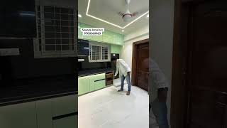 Olive Green Kitchen with black profile doors interiors hyderabad warangal [upl. by Charley]