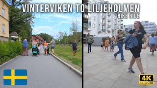 Stockholm Sweden 🇸🇪  VINTERVIKEN TO LILJEHOLMEN  BIKE RIDE  4K [upl. by Alrahc]