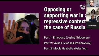 Dr Grigoryan et al Opposing war in Russia  the role of values media and emotion [upl. by Aveer]