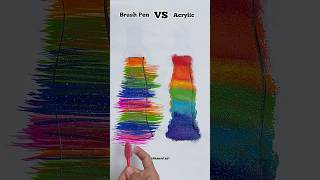 Brush Pen VS Acrylic Colour  Rainbow Art Dress 🌈✨🤩 shorts art satisfying [upl. by Cofsky351]