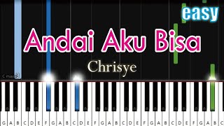 Chrisye  Andai Aku Bisa EASY Piano Tutorial [upl. by Elleined]