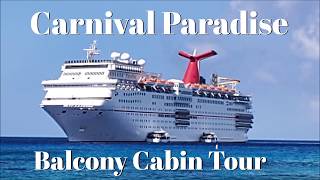 Carnival Paradise Balcony Cabin Tour [upl. by Schuyler]