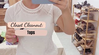 Decluttering My Closet Saying Goodbye to 33 Tops 👕✨ [upl. by Ali841]