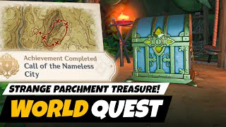 Strange Parchment Treasure  Sumeru Hidden Achievement  Call of the Nameless City Genshin Impact [upl. by Aicarg]