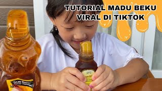 cara bikin madu beku  frozen honey yang viral di tiktok ternyata gampang banget  Janessa Hofang [upl. by Anerahs]