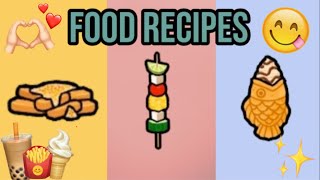 Toca Boca food recipes 😋🍟🍔🍕  toca boca food  rare food recipes  toca boca food ideas [upl. by Airtemad933]