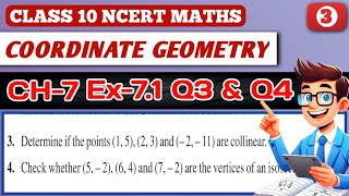 Class 10 Maths Chapter 7 Coordinate Geometry Ex71 Q3 and Q4 [upl. by Tipton732]