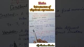 Introduction of algebraic expressions class8maths class8 class7 algebricexpression [upl. by Alleuqcaj479]