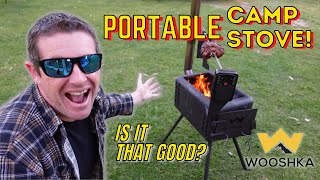 PLAY  Wooshka Wood Fire Portable Camp Stove  Vman Reviews a camping amp caravan cooking solution [upl. by Nnaira34]