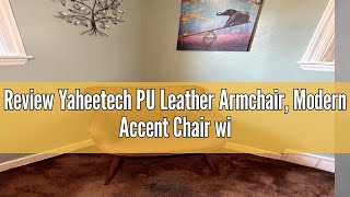 Review Yaheetech PU Leather Armchair Modern Accent Chair with Metal Legs Comfy Upholstered Barrel [upl. by Vic]