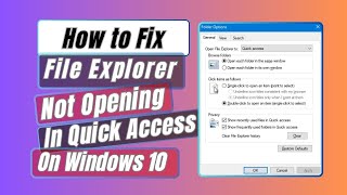 How to Fix File Explorer Not Opening In Quick Access On Windows 10 [upl. by Ymmik710]