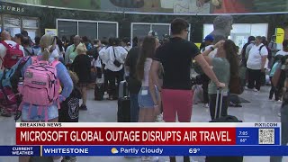 Widespread technology outage disrupts flights banks media outlets and companies around the world [upl. by Otreblaug]