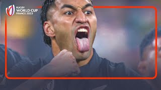 All Blacks INCREDIBLE Rugby World Cup 2023 final haka [upl. by Ahnavas]