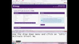 How to Activate and Deactivate a Divert On SIP trunks Gamma [upl. by Aisa135]