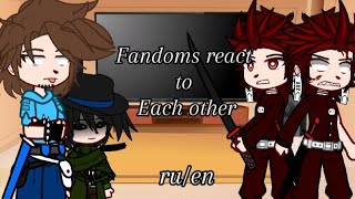 Fandoms react to each other  Tanjiro Kamado  Demon slayer  part 1  ruen  gacha [upl. by Elumas122]