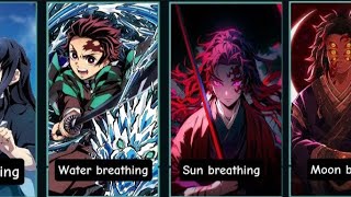 All breathing style in demon slayeranimedemonslayer kimetsunoyabai breathing style yoriichi [upl. by Orecul909]