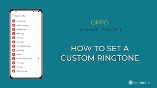 How to Set a Custom ringtone  Oppo Android 11  ColorOS 11 [upl. by Sisco]