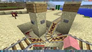 Minecraft Beta 15  Simple 3Way Powered Rail Intersection [upl. by Pincas]