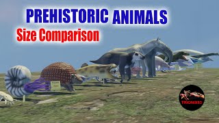 SIZE COMPARISON PREHISTORIC ANIMALS  extinct animals size comparison  animales comparacion [upl. by Harriott261]