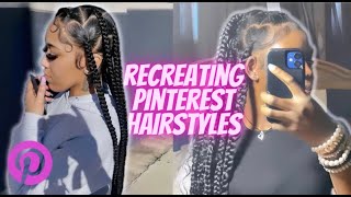 Recreating Pinterest Hairstyles  Protective Style Inspo [upl. by Hunt907]