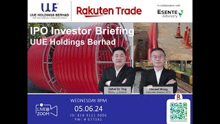 Rakuten Trade Ideas 🎯 Webinar  UUE Holdings Bhd [upl. by Nyvrem]