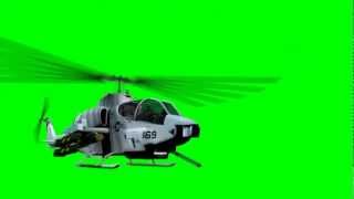 FREE Green Screen Overlay 3  AH 1W Cobra 3D Helicopter [upl. by Derfla]