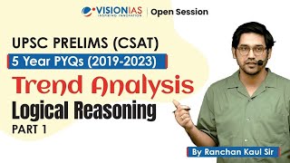 Logical Reasoning  UPSC Prelims CSAT 5 Year PYQ 2019  2023  Trend Analysis  Part 1 [upl. by Airamesor]