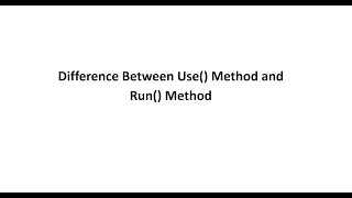 Difference between Use and Run Method in Dot Core API [upl. by Mayor]