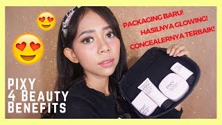 MAKEUP TUTORIAL DAN REVIEW PIXY 4 BEAUTY BENEFITS UNTUK KULIT SAWO MATANG [upl. by Athalee87]