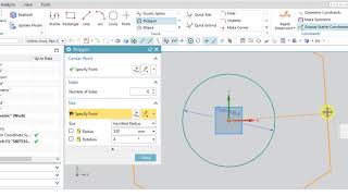 NX 120 Tutorial Tamil 10  Polygon  Sketch  NX  Unigraphics [upl. by Nimad]