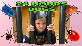 24 Hours In Box Fort Jail Challenge With 100s Of Bugs [upl. by Faubert]