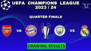 CHAMPIONS LEAGUE  QUARTER FINAL  Drawing Results  ARSENAL vs BAYERN  REAL MADRID vs MAN CITY [upl. by Leandra616]