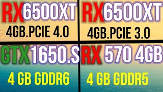 RX 6500XT PCIE 30 VS RX 6500XT PCIE 40 VS GTX 1650SUPER VS RX570 4GB ON 1080P [upl. by Litnahs]