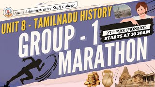 Complete Unit 8  Tamil Nadu History in 1 Live Marathon Class  TNPSC Group 1 Prelims [upl. by Worl191]