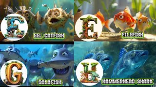 ABC Sea Animals song  Learn Alphabets  English and Animals for Kids  Alphabets Kids Song [upl. by Tilda]