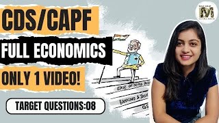 Complete Economics for CDS 1 2024 CAPF 2024 in 1 video  CDS Economics Important MCQs Covered [upl. by Burkhard883]