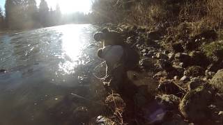 GoPro Steelhead Fishing Bogachiel River Dec 2014 [upl. by Aralc886]