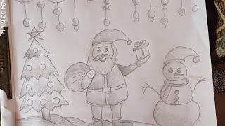 Christmas Drawing Pencil Shading iChristmas Drawing EasyDrawing 🎄🎄✨️✨️✨️🎁🎁🎁 [upl. by Enert]