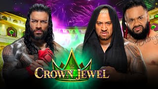 Roman Reigns vs Solo Sikoa amp Jacob Fatu Full Match WWE Crown Jewel 2024 Highlights [upl. by Cochard]