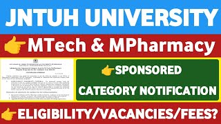 JNTUH MTech and MPharmacy Sponsored Category AdmissionStudentUpdates247 [upl. by Acissey88]