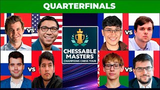 🔴 QuarterFinals  Carlsen So Nepo Firouzja Lazavik Mvl  Chessable Masters 2024 [upl. by Ennailuj21]