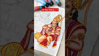 Hanuman ji Canvas Painting 😍🙏🏻Siya Ram amp Hanuman ji❤️ shorts [upl. by Macy]