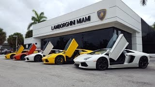 Lamborghini Aventador Gallardo Huracan drive by Supercar Paradise at Lambo Home Lamborghini Miami [upl. by Aneehsar180]