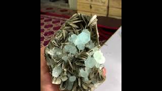 Aquamarine cluster on muscovite from pakistan [upl. by Bussey36]