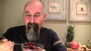 Eating a Bowl of Pomegranate Seeds with a Spoon  ASMR  SoftSpoken Male Chewing Crunching [upl. by Lledner]