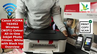 Canon PIXMA TS3452 Wireless  WIFI  Colour All in One Inkjet Photo Printer Overview [upl. by Rossing]